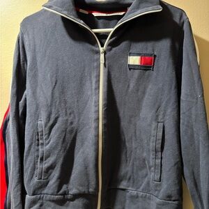 Vintage Tommy Hilfiger Dark Blue Zip-Up Sweater